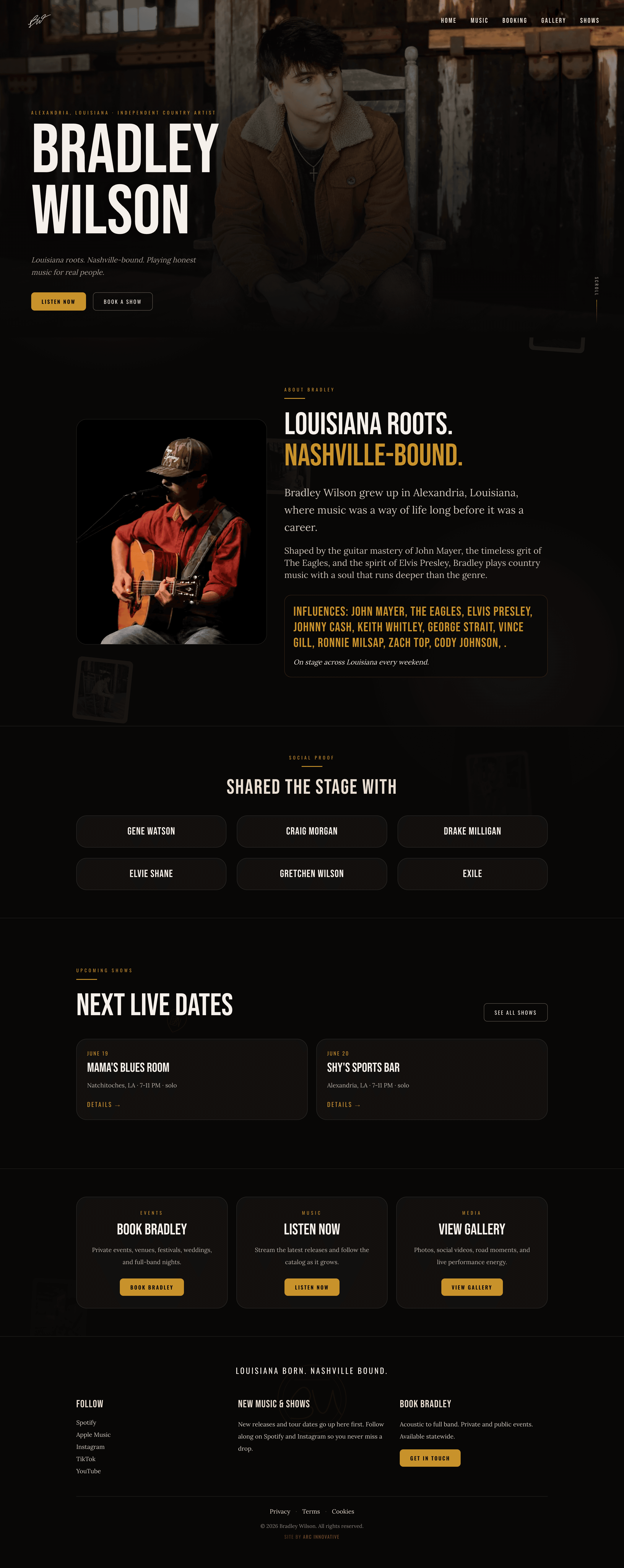 Bradley Wilson — website homepage