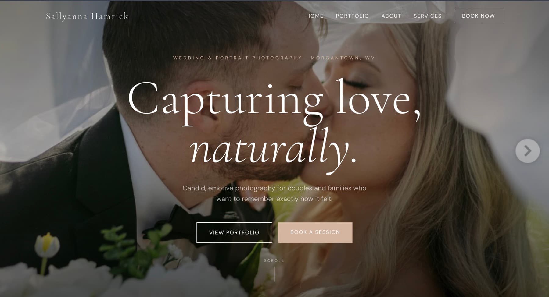 Sallyanna Photography — website homepage